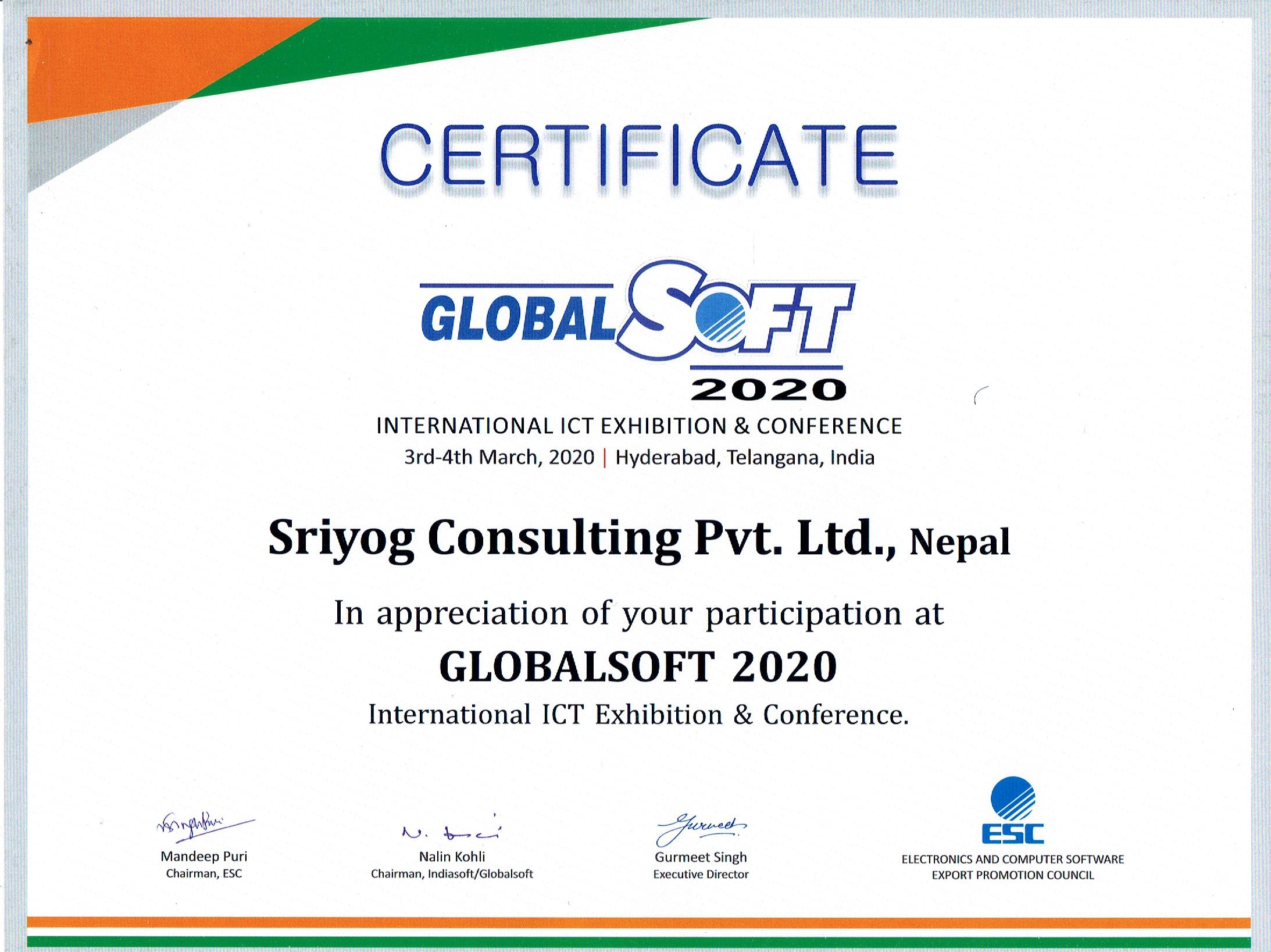 IndiaSoft Global 2020 Participation